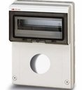 ABB 132040001 Luca Бокс учетный (под СО-505) навесной серый 12мод. с дымчатой дв. и глухой пер. стенкой IP65