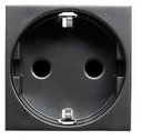 ABB Zenit 2CLA228860N1801 Розетка Schuko с заземляющим контактом и шторками (16 А, безвинт. клеммы, под рамку, скрытая установка, антрацит)