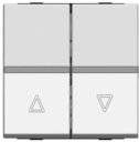 ABB Zenit 2CLA224410N1301 Выключатель жалюзийный двойной (16А, с фиксацией, под рамку, с/у, серебро)
