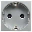 ABB Zenit 2CLA228860N1301 Розетка Schuko с заземляющим контактом и шторками (16 А, безвинт. клеммы, под рамку, скрытая установка, серебро)
