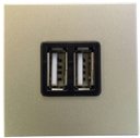 ABB Zenit 2CLA228500N1901 Зарядное устройство (2хUSB, под рамку, скрытая установка, шампань)