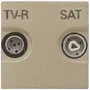 ABB Zenit 2CLA225130N1901 Розетка телевизионная (TV/Radio+SAT, "звезда", под рамку, скрытая установка, шампань)