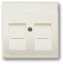 ABB Busch-Axcent 1710-0-3984 Крышка для телефонной/компьютерной розетки (2хRJ11/RJ12/RJ45, поле для надписи, шторки, chalet-белый)