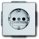 ABB Future Linear 2CKA002013A5375 Розетка с заземляющим контактом (16A, безвинт. клеммы, под рамку, скрытая установка, шторки, серебристо-алюминиевая)