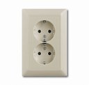 ABB Tuna 502-001010-908 Розетка двойная (10 А, в сборе, с/у, без з/к, платина)