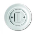 ABB Decento 1012-0-2161 Выключатель двухклавишный (10 А, в сборе, с/у, белый)