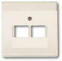 ABB Busch-Axcent 1710-0-3985 Крышка для телефонной/компьютерной розетки (2хRJ11/RJ12/RJ45, поле для надписи, chalet-белый)