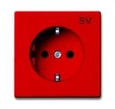 ABB Basic55 2011-0-6151 Розетка с заземляющим контактом (16 А, маркировка, под рамку, скрытая установка, красная)