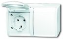 ABB Ocean 2CKA002084A0727 Розетка двойная (16 А, IP44, в сборе, крышка, о/у, з/к, альпийский-белый)