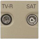 ABB Zenit 2CLA225180N1901 Розетка телевизионная (TV/Radio+SAT, проходная, под рамку, скрытая установка, шампань)