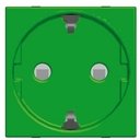 ABB Zenit 2CLA228800N8001 Розетка Schuko с заземляющим контактом и шторками (16 А, под рамку, скрытая установка, зеленая)