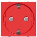 ABB Zenit 2CLA228800N7001 Розетка Schuko с заземляющим контактом и шторками (16 А, под рамку, скрытая установка, красная)