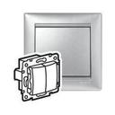 Legrand Valena 694339 Переключатель двухклавишный (10 А, IP31, под рамку, с/у, алюминий)