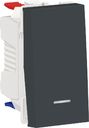 Schneider Electric Unica New NU310354S Переключатель одноклавишный с нейтралью (10 А, с возм. подсветки, 1 модуль, под рамку, скрытая установка, антрацит)