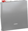 Schneider Electric Unica New NU320330S Переключатель одноклавишный с нейтралью (10 А, с возм. подсветки, 2 модуль, под рамку, скрытая установка, алюминий)