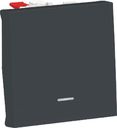 Schneider Electric Unica New NU320354S Переключатель одноклавишный с нейтралью (10 А, с возм. подсветки, 2 модуль, под рамку, скрытая установка, антрацит)