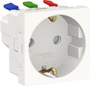 Schneider Electric Unica New NU305718 Розетка с заземляющим контактом (16 А, 2 модуль, под рамку, шторки, скрытая установка, белая)