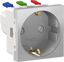Schneider Electric Unica New NU305730 Розетка с заземляющим контактом (16 А, 2 модуль, под рамку, шторки, скрытая установка, алюминий)