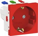 Schneider Electric Unica New NU305703 Розетка с заземляющим контактом (16 А, 2 модуль, под рамку, шторки, скрытая установка, красная)