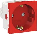 Schneider Electric Unica New NU303703 Розетка с заземляющим контактом (16 А, 2 модуль, винт. зажимы, под рамку, шторки, скрытая установка, красная)