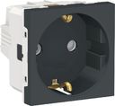 Schneider Electric Unica New NU303754 Розетка с заземляющим контактом (16 А, 2 модуль, винт. зажимы, под рамку, шторки, скрытая установка, антрацит)