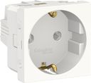 Schneider Electric Unica New NU303618 Розетка с заземляющим контактом (16 А, 2 модуль, винт. зажимы, под рамку, скрытая установка, белая)