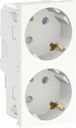 Schneider Electric Unica New NU306718A Розетка с заземляющим контактом (16 А, 4 модуль, винт. зажимы, под рамку, шторки, скрытая установка, белая)