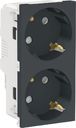 Schneider Electric Unica New NU306754A Розетка с заземляющим контактом (16 А, 4 модуль, винт. зажимы, под рамку, шторки, скрытая установка, антрацит)