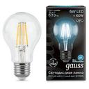 Лампа LED Filament A60 E27 6W 4100К 1/10/40
