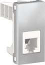 Schneider Electric Unica New NU349130 Розетка телефонная (RJ12, 1 модуль, 1 модуль, под рамку, скрытая установка, алюминий)