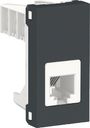 Schneider Electric Unica New NU349154 Розетка телефонная (RJ12, 1 модуль, 1 модуль, под рамку, скрытая установка, антрацит)