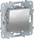 Schneider Electric Unica New NU553730 Выключатель двухкнопочный релейный (10 А, под рамку, скрытая установка, алюминий)