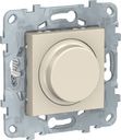 Schneider Electric Unica New NU551644 Светорегулятор поворотный (200 Вт, R+C+L, под рамку, скрытая установка, бежевый)