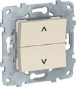 Schneider Electric Unica New NU520744 Выключатель двухкнопочный для жалюзи (10 А, под рамку, скрытая установка, бежевый)