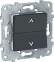 Schneider Electric Unica New NU520754 Выключатель двухкнопочный для жалюзи (10 А, под рамку, скрытая установка, антрацит)