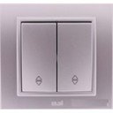 ABB Zena 500-011000-211 Выключатель двухклавишный (10 А, в сборе, проходная, с/у, серый)