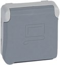 Legrand Plexo 069553 Розетка (16 А, з/к, крышка, шторки, в сборе, скрытая установка, серый)