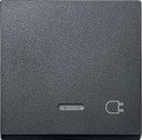 Schneider Electric System M MTN431714 Клавиша одиночная с линзой "Штепсельная вилка" (индикация, антрацит)