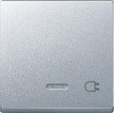 Schneider Electric System M MTN431760 Клавиша одиночная с линзой "Штепсельная вилка" (индикация, алюминий)