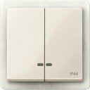 Schneider Electric System M MTN3424-0344 Клавиша двойная с окошком (IP44, индикация, бежевая)
