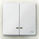 Schneider Electric System M MTN3424-0319 Клавиша двойная с окошком (IP44, индикация, полярно-белая)
