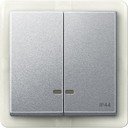 Schneider Electric System M MTN3424-0604 Клавиша двойная с окошком (IP44, индикация, алюминий)