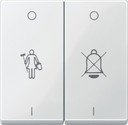 Schneider Electric System M MTN432619 Клавиша двойная "Перечеркнутый звонок" и "Горничная" (полярно-белая)