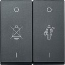 Schneider Electric System M MTN435614 Клавиша двойная "Перечеркнутый звонок" и "Горничная" (антрацит)