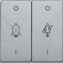 Schneider Electric System M MTN435660 Клавиша двойная "Перечеркнутый звонок" и "Горничная" (алюминий)