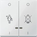 Schneider Electric System M MTN3429-0319 Клавиша двойная "Перечеркнутый звонок" и "Горничная" с окошком (индикация, полярно-белая)