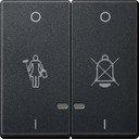 Schneider Electric System M MTN3429-0144 Клавиша двойная "Перечеркнутый звонок" и "Горничная" с окошком (индикация, антрацит)