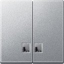 Schneider Electric System M MTN437560 Клавиша двойная с прямоугольным окошком (индикация, алюминий)