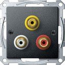Schneider Electric System M MTN4351-0414 Крышка розетки видео/аудио (3xRCA, антрацит)