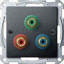 Schneider Electric System M MTN4353-0414 Крышка розетки видео (3xRCA, антрацит)